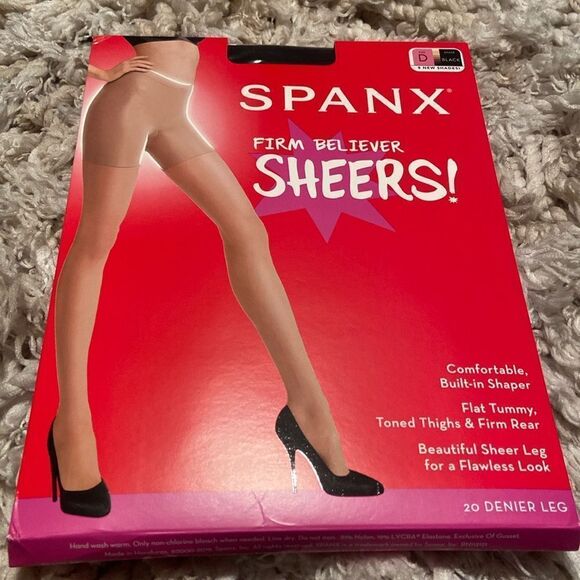 SPANX Shaping Mid-Thigh Full-Length Sheers black size D - Picture 1 of 6
